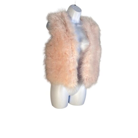 Yumi Kim Womens 100% Feather‎ Fur Vest Open Sleeveless Pink Size XS - Picture 2 of 6
